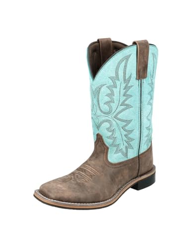 Smoky Mountain Western Boots Womens Rustic Rider Brown Turquoise 6408