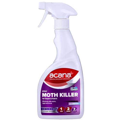 Acana Carpet & Fabric Freshener 500 Millilitre - Moth Killer Spray - Fresh Linen Fragrance - for Carpets Rugs & Curtains - Non-Staining