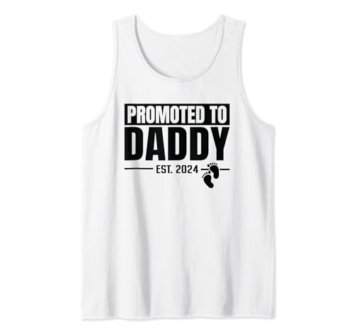 Mens Soon To Be Dad est.2024 Día del Padre Primera Vez Papá Camiseta sin Mangas