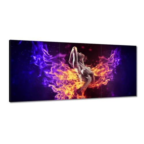Toile imprimée Femme en flammes 150 x 70 cm finition premium H6254M