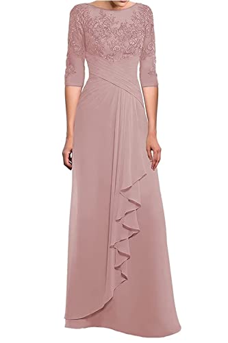 Elegant Lace Grandmother Of The Groom Dresse Petite Empire Waist A-Line Deset Rose Evening Gowns With Sleeves Us4 #TOP5