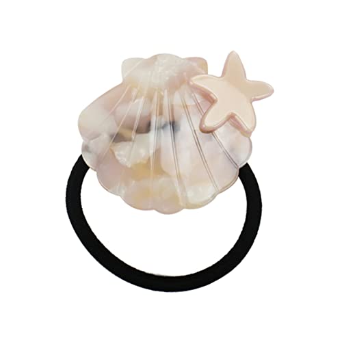 Beavorty 2 Piezas lazo de pelo de concha corbatas del cabello Horquilla de caballo bandas de cabello secador de pelo Liga para el cabello cuerda de pelo estilo mar