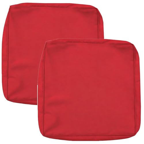 Housse de coussin d'extérieur imperméable rouge 60x55x10cm x2 - 2