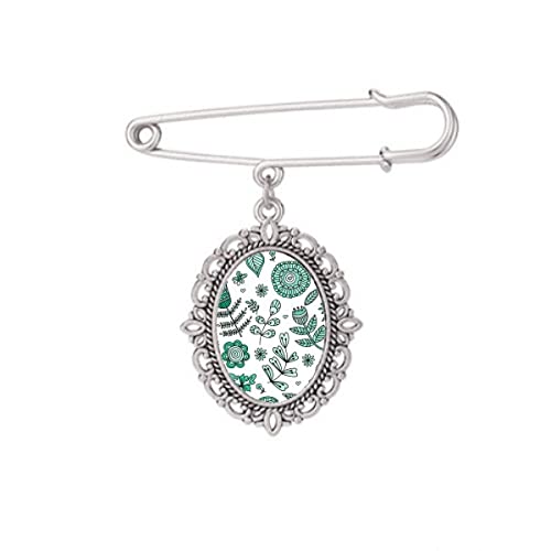 Broche fleurs vertes en taille M pour robe et chemise élégante