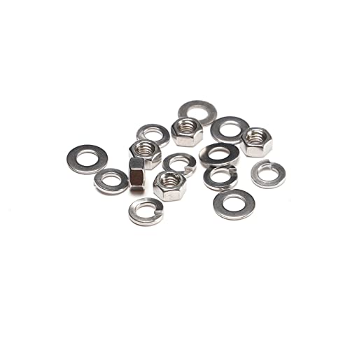 (10Set) 5/16-18X3" Complete Set Hex Head Screw Bolts,Nuts,Fender Flat Washers,Split Lock Washers,Fully Threaded, Stainless Steel 18-8（304）, Bright Finish. #TOP6