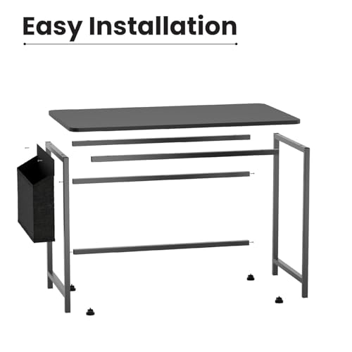 Image of Office Computer Table for Home /Writing Desk for Office /Folding Table for School /Folding Study Table /Work from Home Multipurpose Table (COM Blacks)