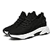 Toipkt Men's Running Shoes Fashion Sneakers Lightweight Breathable Flying Knitting Lace Up Mesh Walking Shoes Workout Casual Sneakers with Invisible Inner Heightening Black