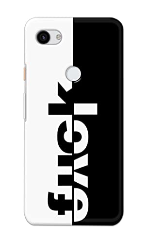 Image of PRINTFIDAA One Words Fukc Love Creative Art Innovative Wonderfull Printed Designer Hard Case for Google Pixel 3A, G020A, G020E, G020B Back Cover -(e) RPM1003