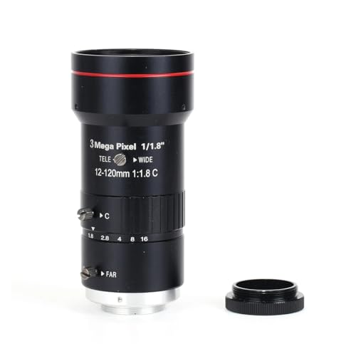 顕微鏡キット 12-120 ミリメートル 1/1.8 マニュアルズームレンズ 3MP CS マウント 1:1.8 CCTV レンズワイド顕微鏡カメラ用 顕微鏡レンズアダプター