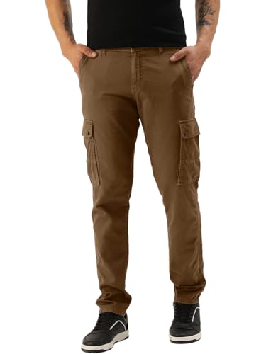 Image of IVOC Men MID-Rise Slim FIT Multi-Pockets 100% Cotton Cargo Pants