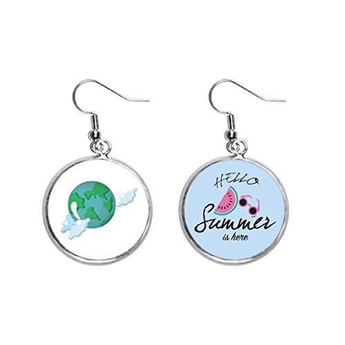 Pendientes de sandía y joyería estival de lóbulo con motivos de la tierra