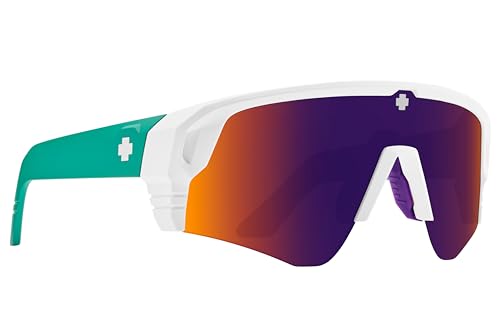 Lunettes de soleil Monolith Speed Spy blanches et bleues de type masque unisexe