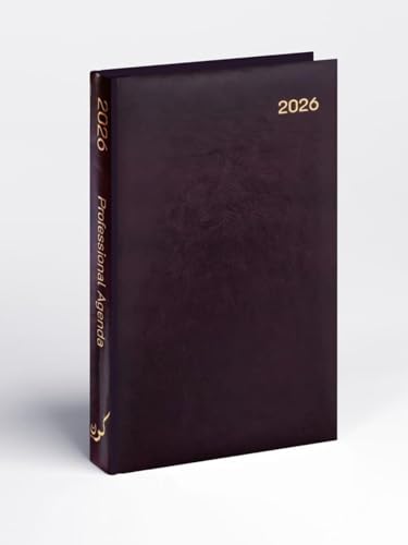 Kawns 2026 Professional Agenda PU Leather Hardcover for Working Professionals A5 Page Per Day Planner (Dark Chestnut)