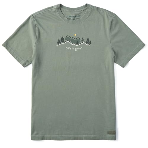 Life is Good Men's Crusher T, Short Sleeve Cotton Crew Neck Graphic Tee Shirt, Bike Vista