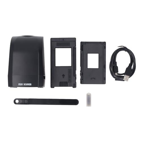 Image of Film Scanner, Portable Photo Scanner Converts 35mm 135mm Color Negatives Slides to Digital Photos with USB Power, Black