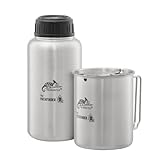 Helikon-Tex Pathfinder 32 oz Edelstahl Wasserflasche mit Nesting Cup Set