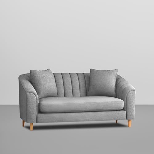 Image of Doraldo 2 Seater Sofa Set for Living Room (Grey) Premium Fabric Sofa