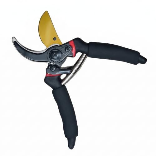 Image of Plant Cutter for Garden Heavy Duty | Ultra Sharp Pruning Cutter with Safety Lock | Non-Slip Garden Scissors for Plants & Branches (Black)