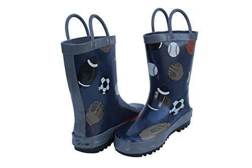 Foxfire 703961123077 For Kids Navy Rubber Boot Gray Trim Baseball Football Soccer Basketball Size 12 cover