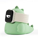 Charger Stand Compatible with Apple Watch Series 49/46/45/44/42/41/40/38mm iWatch Ultra 4/3/2/1,Series12/11/10/9/8/SE2/7/6/SE/5/4/3/2/1,Dinosaur Charging Dock,Supports Nightstand Mode,Mint Green