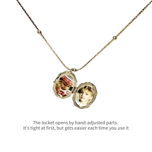 Dainty Gold Necklace for Women, 14k Gold Butterfly Shell Locket Charm, Gifts for Women Teen Girls3