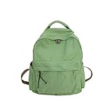 Harajuku Stil Rucksack Koreanische Version Der Neuen Einfachen Einfarbigen Paar Freundinnen Rucksack Studententasche Grün 24 * 15 * 41Cm
