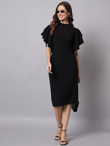 Image of FUNDAY FASHION Women's Half Sleeve Round Neck Bodycon Casual Maxi Dress
