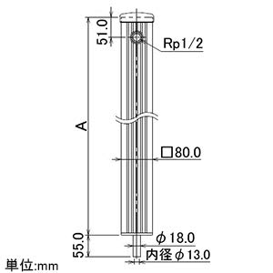 ミカゲページ 624-076 水栓柱(ミカゲ) カクダイ 高さ905mm 624-076 - 【通販