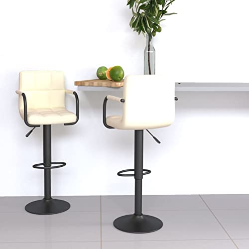Xichuzi Taburetes de Cocina 2 Unidades, Taburetes Altos De Cocina, Banquetas Cocina, Sillas Altas De Cocina, Mueble Bar Taburete, Bar Stool, Tela Crema