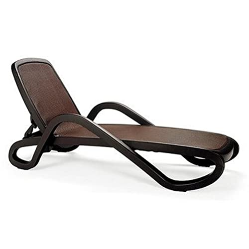 BEST Sonnenliege Alfa I Bequeme Liege, platzsparend stapelbar I Stabil & Wetterfest I Mit Atmungsaktivem Synthetikgewebe I 195 x 71 x 30/46 cm I Braun