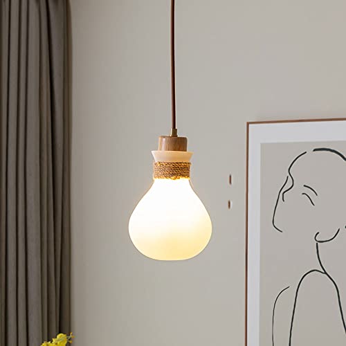 Lámpara colgante vintage de madera rústica ideal para cocinas y comedores acogedores