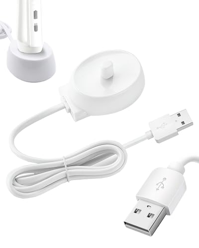 USB Electric Toothbrush Charger Compatible with Braun Oral B Pro Series, Genius X, Pro 3500 3900 Smart 4000, Kids Models, Type 3757 Inductive Charging Base, Portable Waterproof Tooth Brush USB Charger