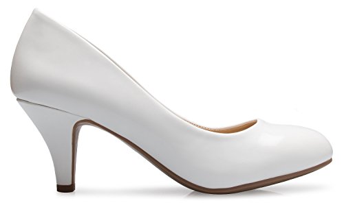 Image of Olivia K Women's Comfort Classic Round Toe Kitten Low Mid Heel Dress Pumps