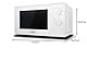 Panasonic NN-K10JWMEPG Kompakter Mikrowellenherd 20 L, 800 W, 2 Drehknöpfe, 1.000 W, Quarz-Gitterrost, 255 mm Glasdrehteller, 5 Leistungsstufen, Weiß.