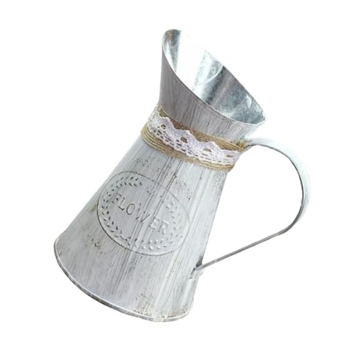 SUPVOX 1pezzi Secchio Per Piante Barile Floreale in Ferro Ornamento Da Giardino Stile Retrò Secchio Per Piantare Compatto e Leggero