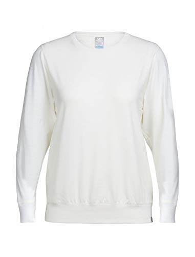Icebreaker Merino Women's Mira Long Sleeve Crew Neck Shirt, Snow, X-Large