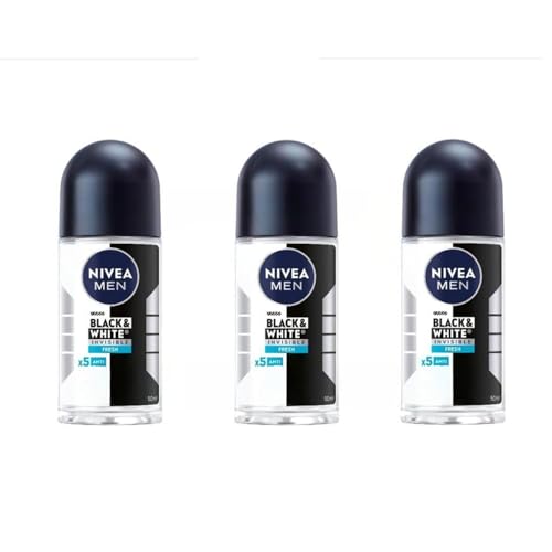 Nivea Mens Black & White Fresh Roll-On Deodorant - 1.69 fl oz - Pack of 3