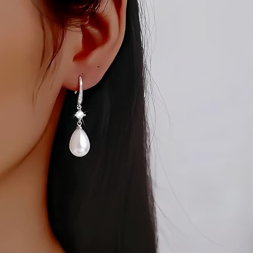 Stylish Hook Dangle Earrings for Women – Sparkling Dangle & Stud Earrings, Silver Plated, Hypoallergenic, Love Gift and Premium Jewelry for Women2