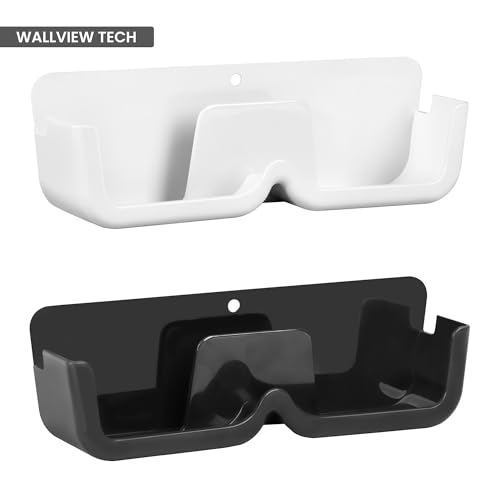 Image of Pack of 2 Specs Holder Wall Mounted /Wall Mounted Mobile Phone Holder /Storage Case For Phones with Strong Adhesive Strips /Eyewear Case Shelving /Sunglasses Display Case /Multi-Purpose Stand(White /Black)