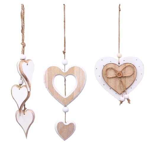 Guyode 3 Stück Fensterdeko Hängend, Deko Zum Aufhängen, Deko Herzen Zum Aufhängen, Fensterdekoration, für Hochzeit, Wandbehang Dekoration Geschenk Zuhause Büro Garten Outdoor, Holz Natur Weiß Guyode 3 Stück Fensterdeko Hängend, Deko Zum Aufhängen, Deko Herzen Zum Aufhängen, Fensterdekoration, für Hochzeit, Wandbehang Dekoration Geschenk Zuhause Büro Garten Outdoor, Holz Natur Weiß