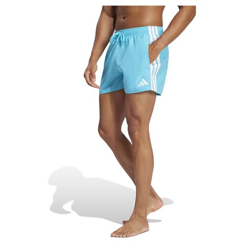 adidas Men's Bañador 3-Inch 3 Bandas, Lucid Cyan/White, XL