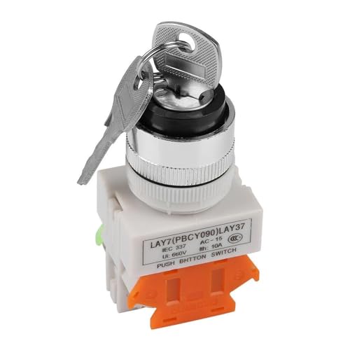 Interrupteur rotatif 22mm pour éviter démarrage accidentel bouton LAY37 clé 660V 10A