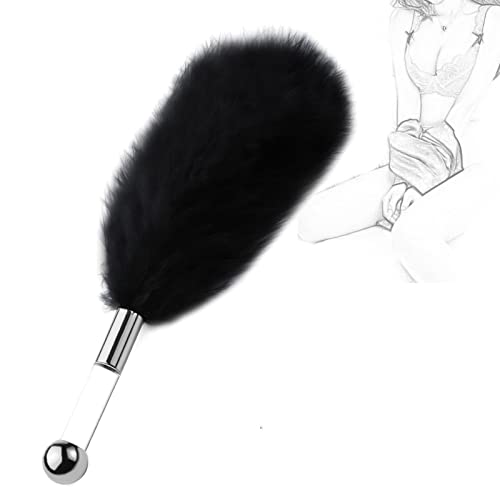 TRQOYTU Plume De Luxe Chatouilleur Fouet Sexe Érotique Flogger Amour Plume Clitoris Fouet Avec Poignée En Acrylique BDSM Bondage Fessée Slapper Paddle Flirt Chatouilleur Jouet Sexuel Pour Couples