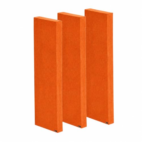 Image of Timber Acoustics | X14 Control Absorption Panels | Rockwool | German Pine | Room Acoustics & Soundproofing | 1' x 4' x 3 inch [Set of 3] NRC > 0.90 (Orange)
