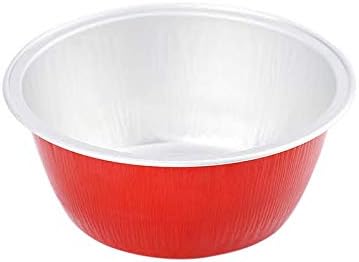 KitchenDance Disposable Aluminum 4 oz. Ramekins- Color & Lid Options- Pack of 100 (Without Lids, Red)