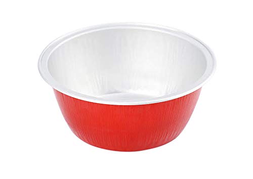 Kitchendance Disposable Aluminum 4 Oz. Ramekins- Color & Lid Options- Pack Of 100 (Without Lids, Red) #TOP7