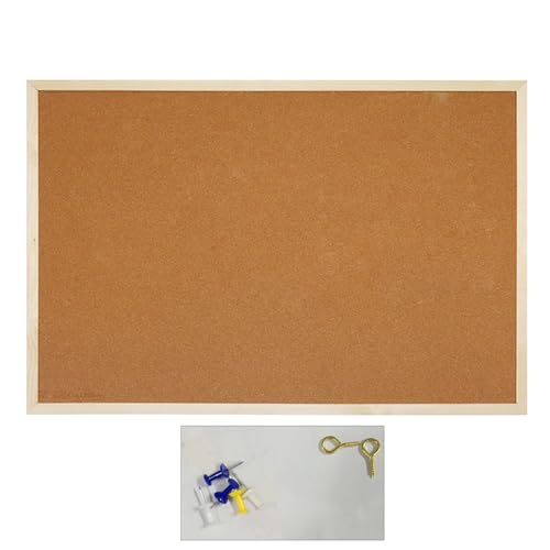 LfrXtra Tablero Boletín Tablero Corcho Doble con Marco Madera Pino Sólido para Decoración Pared del Tablero Aviso 30x40cm 40x60cm