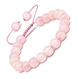 DAZCOLO Natural Gemstone Bracelet Adjustable Macrame Gems Stones 8mm (0.31") Round | Beads Healing C