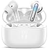 Wireless Earbuds, Bluetooth 5.4 Headphones in Ear with 4 ENC Noise Cancelling Mic, New Wireless Earphones HiFi Stereo Deep Bass 40H Playtime, In-Ear Bluetooth Earbuds LED Display IP7 Waterproof, White