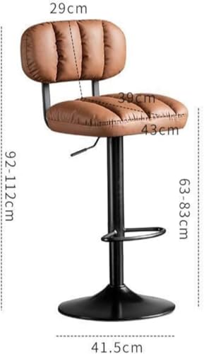 Tabourets de bar pivotants avec dossier réglable simili cuir - 2